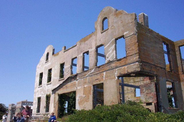 Remains of the warden's home on Alcatraz Island. Picture