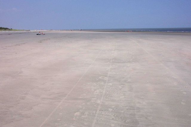 The beach on Sullivans Island near Fort Moultrie at low tide. Picture