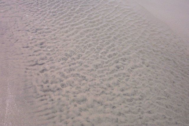 Ripple patterns on an exposed tidal channel at low tide on Sullivans Island. Picture