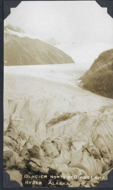 Glacier north of Divide Lake near Hyder. Picture