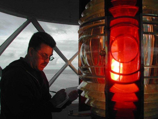 Coast Guard Lens Inspector at Point Wilson Lighthouse Picture
