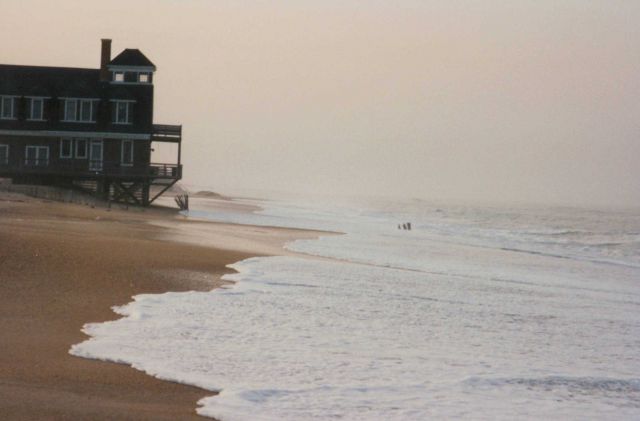 Coastal erosion as increasing sea level causes relentless and certain migration and destruction of barrier islands. Picture