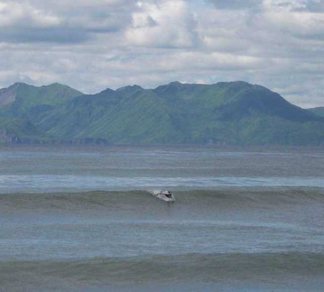 NOAA Ship RAINIER personnel surfing on Kodiak Island Picture