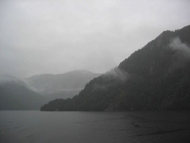 Rudyerd Bay area on a foggy, rainy, misty day. Picture