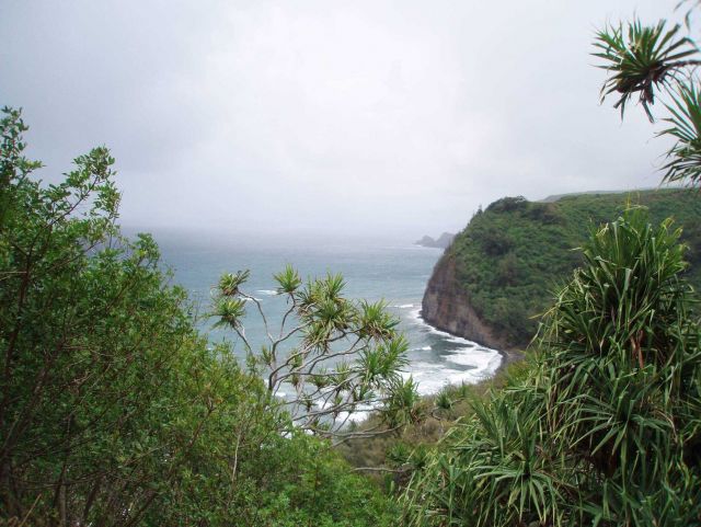 Sheer cliffs meeting the sea. Picture