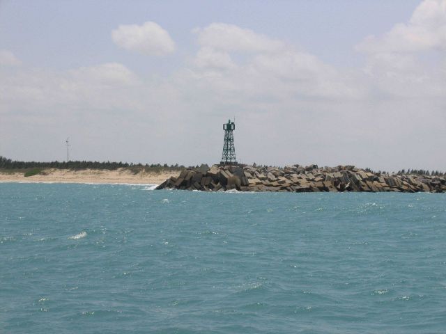 Breakwater beacon off entrance to Tampico Harbor. Picture