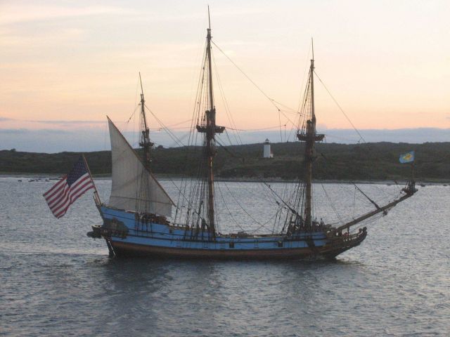 Delaware's tall ship, the KALMAR NYCKEL, sailing into the sunset Picture