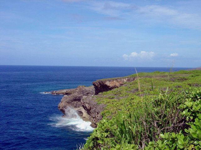 Banzai Cliff Monument in honor of those who committed suicide here during the WWII Battle of Saipan. Picture