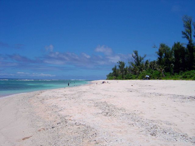 A magnificent white sand beach on Guam. Picture