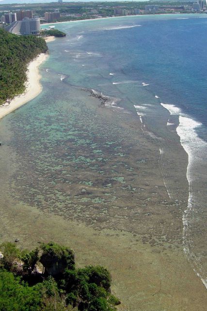 Reef edge and reef flat in Tumon Bay, Guam. Picture