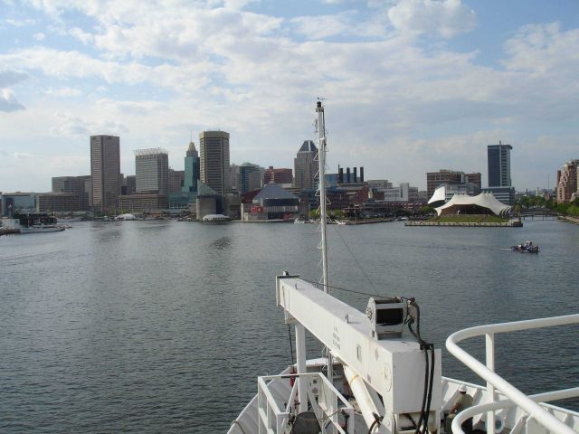 The NOAA Ship THOMAS JEFFERSON approaching the Inner Harbor at Baltimore. Picture