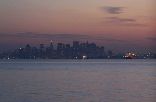 The skyline of New York City on at twilight. Picture