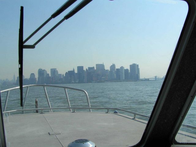 A view of the New York skyline from a NOAA Ship THOMAS JEFFERSON survey launch. Picture