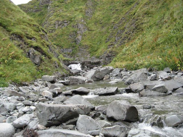 A babbling brook at Dutch Harbor. Picture