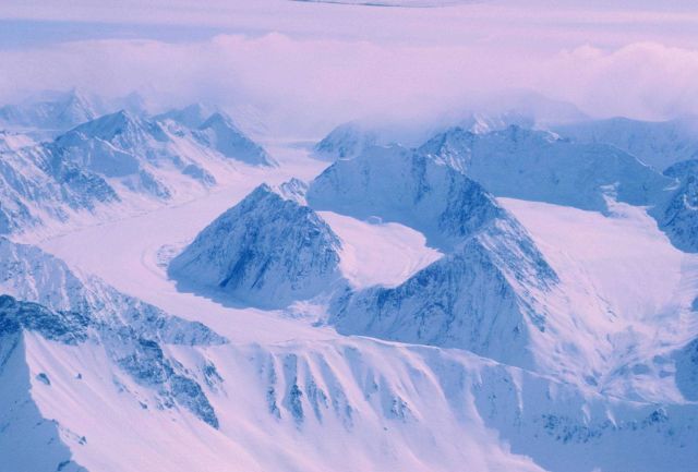 Aerial view of Alaska coast ranges between Juneau and Anchorage Picture