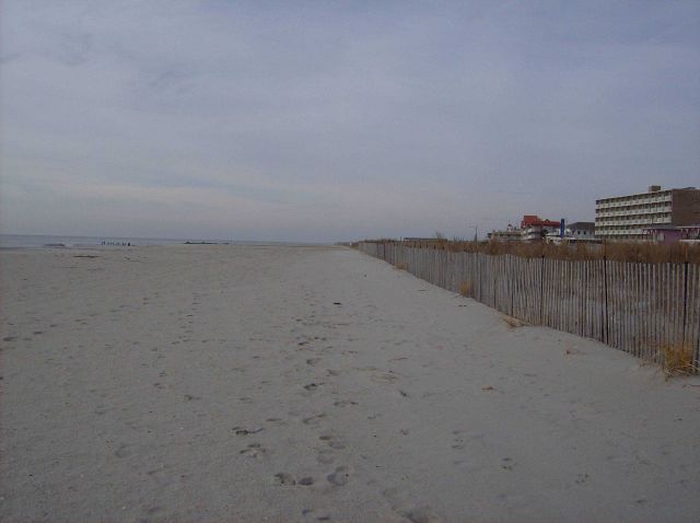Deserted Cape May beach on a winter morning. Picture