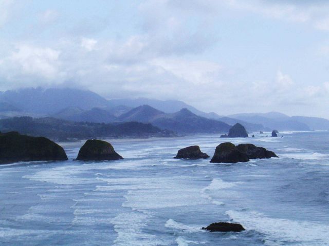 Looking south to Haystack Rock. Picture