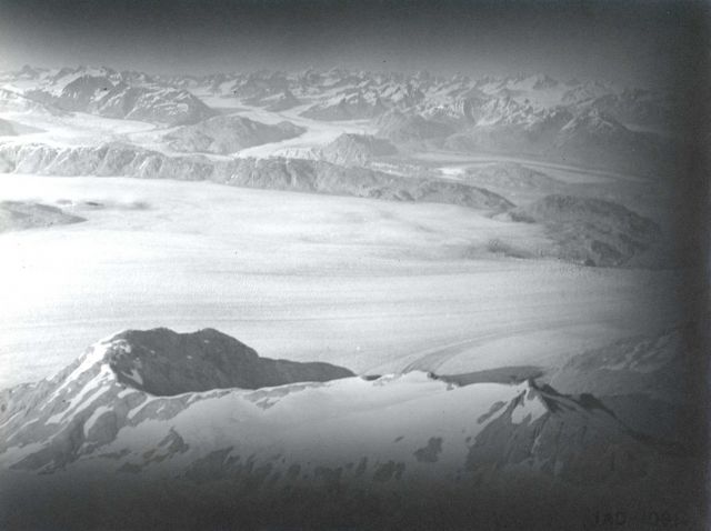 Aerial view of mountains probably somewhere in SE Alaska. Picture