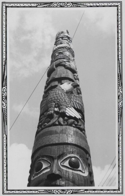 A beautiful totem pole at Ketchikan. Picture