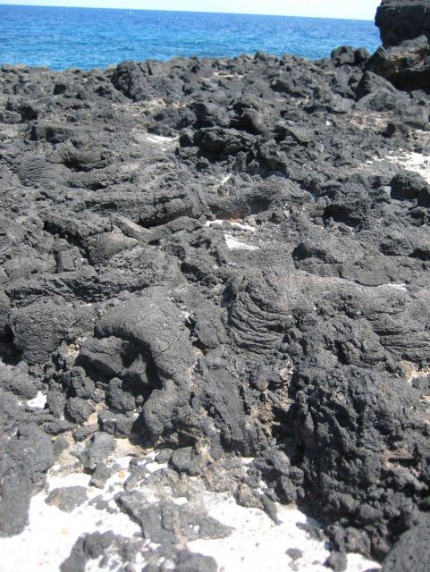 Volcanic rock formations along the coast at Moano o sina Picture