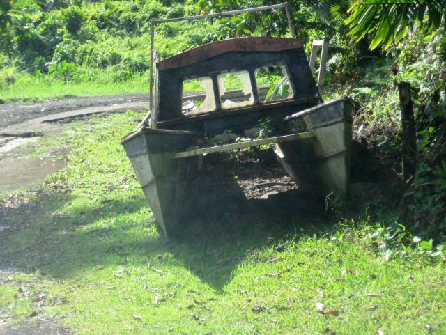 Derelict catamaran hull boat Picture