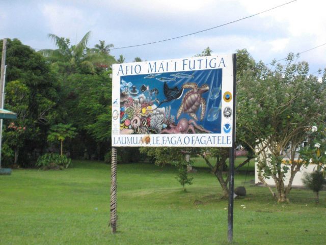 Sign at the Fagatele Bay National Marine Sanctuary Picture