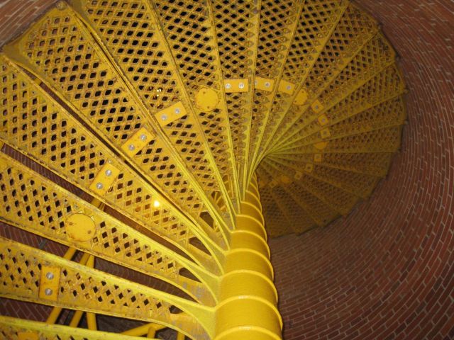 The spiral staircase going to the top of Barnegat Lighthouse. Picture