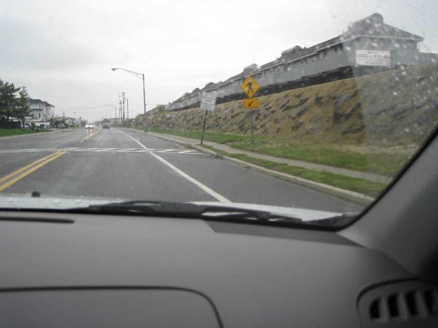 The armored seawall north of Sea Girt Lighthouse. Picture
