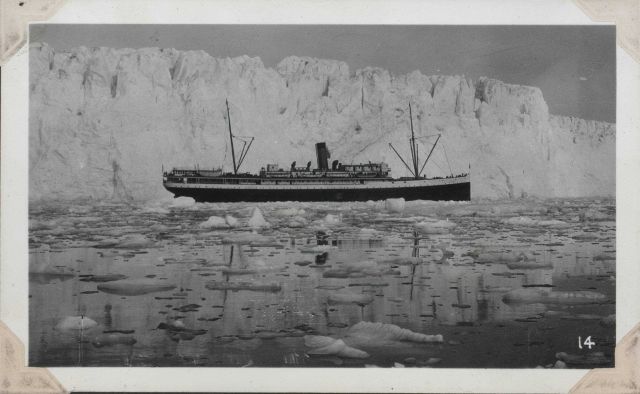 Tourist steamer at Columbia Glacier. Picture