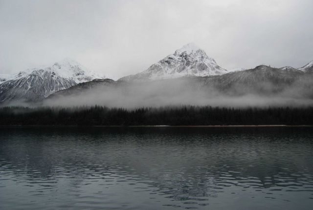 First dusting of snow on south shore of Tidal Inlet Picture