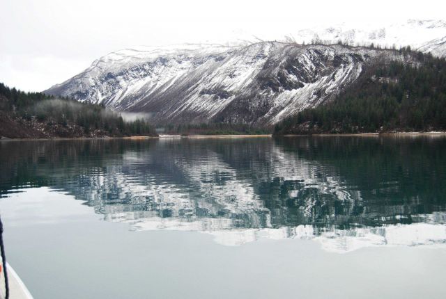 Looking toward east end of Tidal Inlet after first dusting of snow. Picture