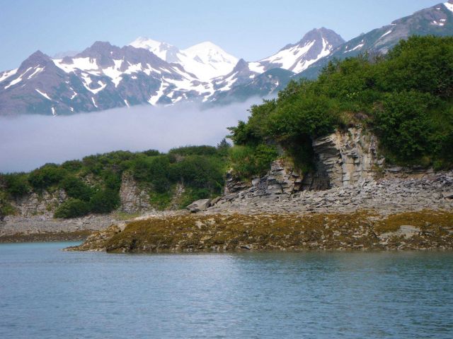 Kukak Bay at about half-tide as indicated by image line4994 Picture