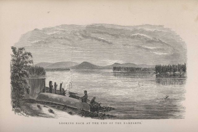 Looking back at the end of the Ramparts on the Yukon River from 