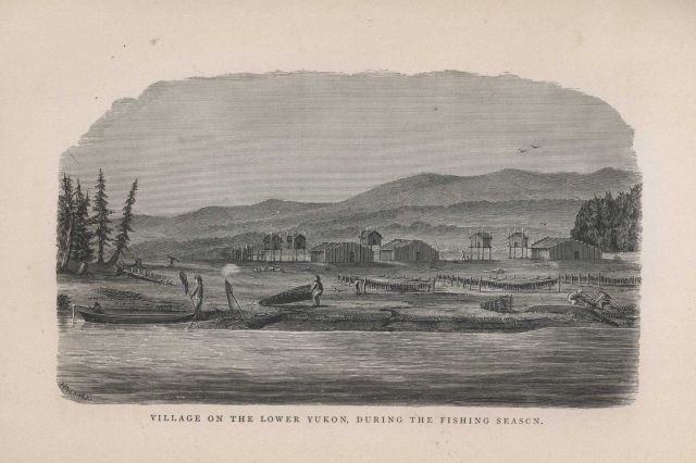 Village of the Lower Yukon, during the fishing season from 