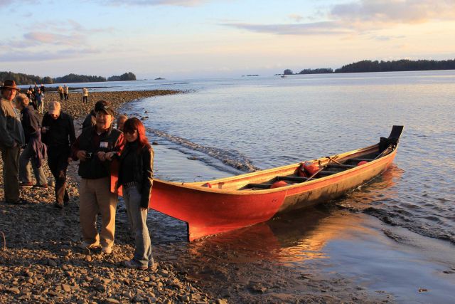 Tlingit cedar canoe made at Sitka National Historic Park as part of revival of Tlingit culture Picture
