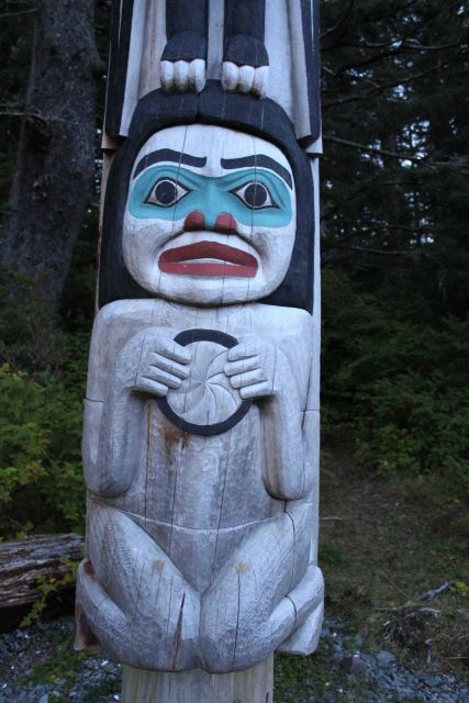 Tlingit totem pole made specifically as a memorial to Michio Hoshino, a famous nature photographer who was killed by a bear on Kamchatka Picture