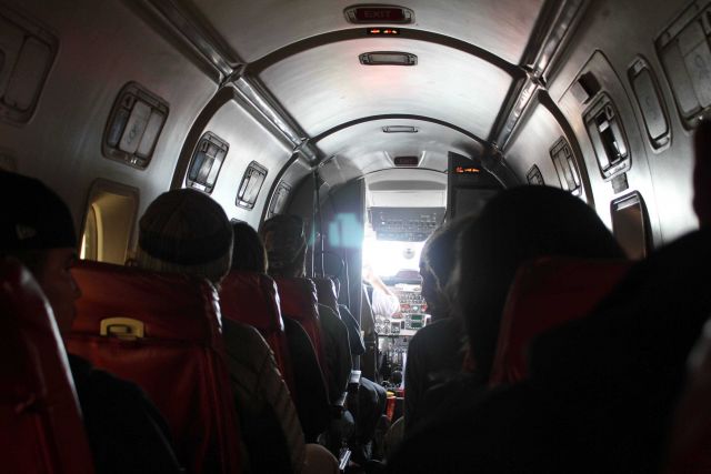 Interior of bush airliner on the trip from Unalakleet to Anchorage Picture