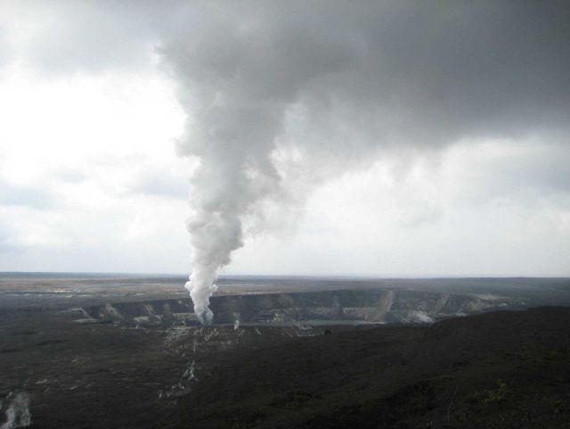 Halemaumau Crater within Kilauea Caldera at Hawaii Volcanoes National Park. Picture