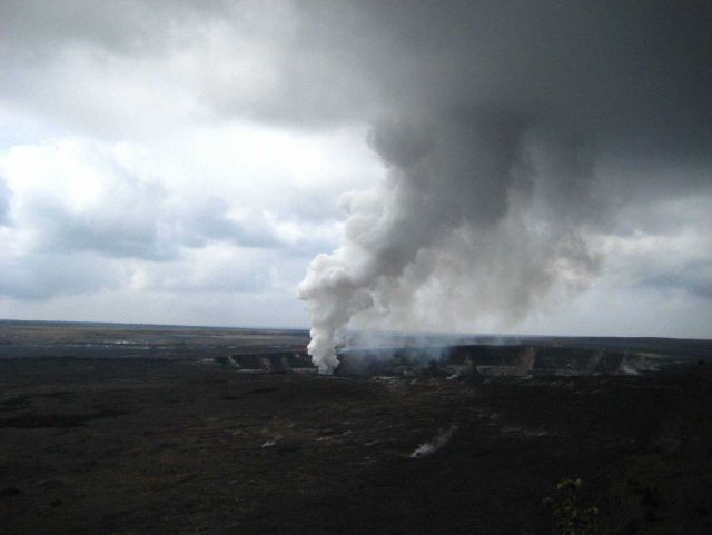 Halemaumau Crater within Kilauea Caldera at Hawaii Volcanoes National Park. Picture