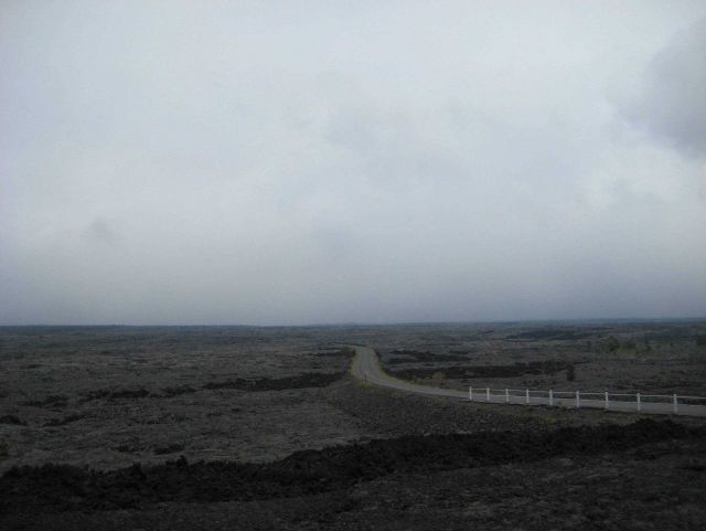 Highway built over recent lava flows Picture