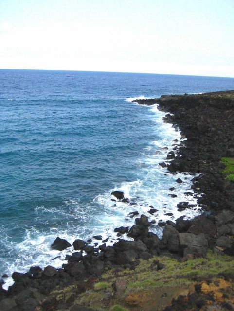 Basaltic boulders doing battle with the sea Picture