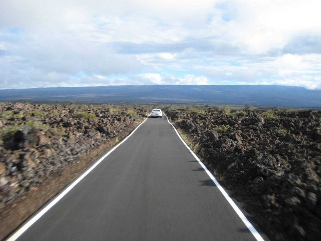 Highway through recent volcanic flows Picture