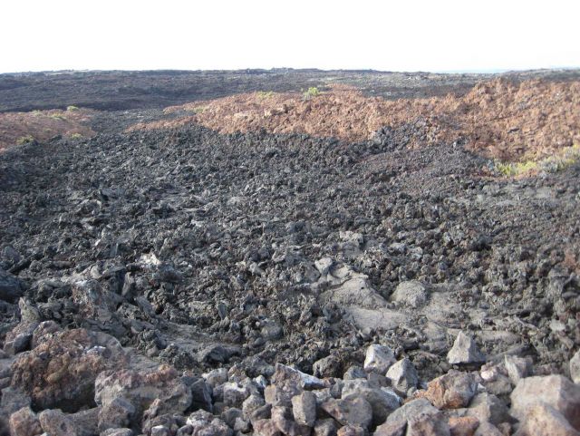 Contrasting colors of aa lava flows Picture