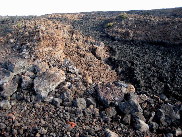 Contrasting colors of aa lava flows Picture