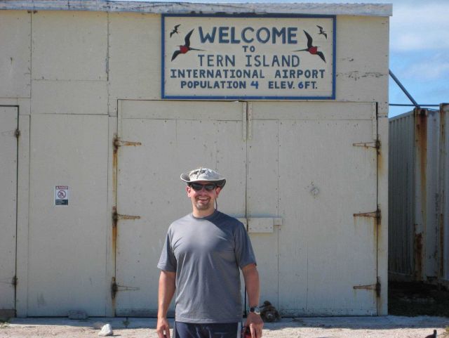 Lieutentant Commander Eric Johnson, NOAA Corps, at Tern Island International Airport. Picture