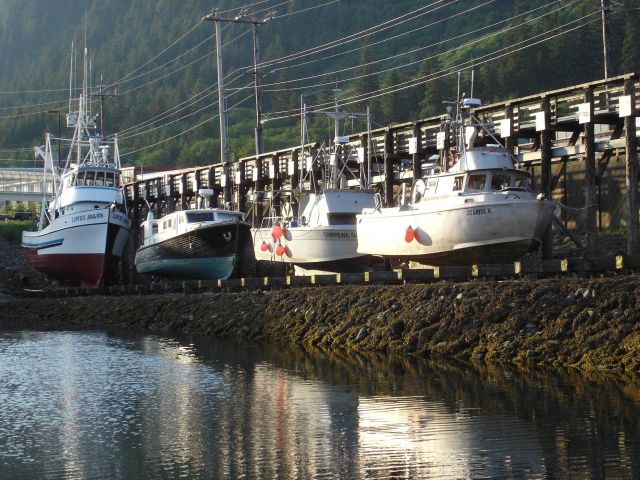 Fishing vessels on the ways at Juneau. Picture