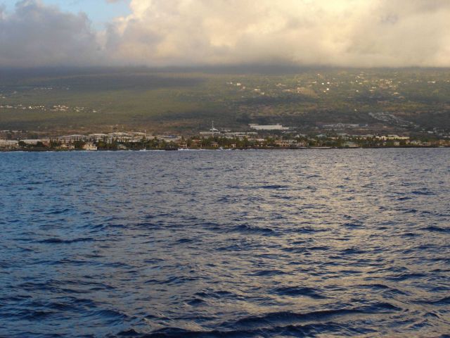The Kona Coast of Hawaii as seen from the NOAA ship OSCAR ELTON SETTE. Picture