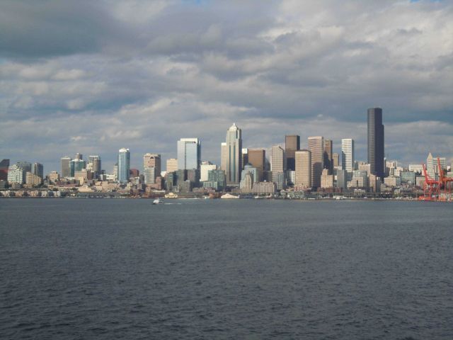 The Seattle waterfront as seen from the NOAA Ship BELL SHIMADA. Picture