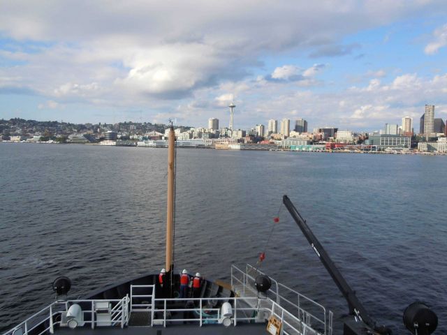 The Seattle waterfront as seen from the NOAA Ship BELL SHIMADA. Picture