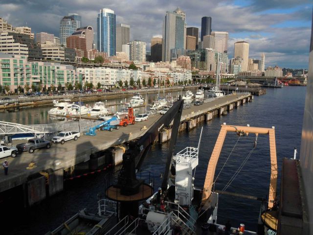 The Seattle waterfront as seen from the NOAA Ship BELL SHIMADA. Picture